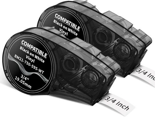 Vista 10 de Compatible with M21-500-499 1/2 Inch Muti-Purpose Nylon Label Tape Work with BMP21-PLUS, BMP21-LAB0, M210, M211, M210-LAB, IDPAL, LABPAL Label