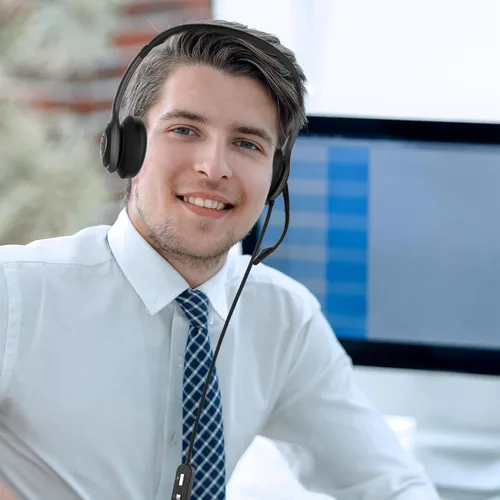 Vista 2 de Connect HS5600SU - Auriculares estéreo USB con micrófono Boom, micrófono de reducción de ruido, almohadillas de piel de proteína, controles