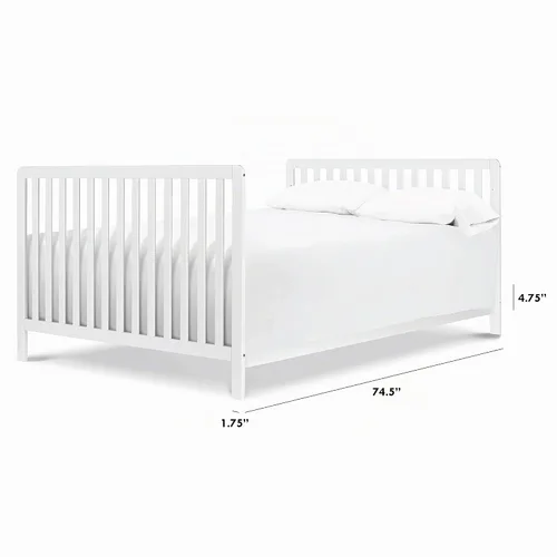 Vista 4 de Kit de conversión de cama DaVinci con accesorios ocultos para cama tamaño doble/tamaño completo (M5789) en color blanco en acabado blanco