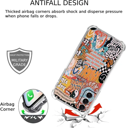 Vista 2 de Funda de collage estético para Samsung Galaxy S21, patrón de citas positivas, funda de TPU suave de moda compatible con Galaxy S21