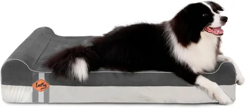 Vista 13 de Laifug Cama ortopédica de espuma viscoelástica para perros con forro duradero a prueba de agua y funda extraíble lavable (grande