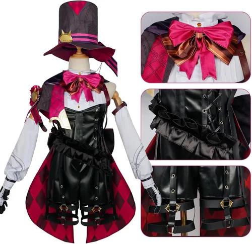 Vista 7 de YJCOS Fontaine Lynette - Disfraz de cosplay para mujer, vestido de Halloween, uniforme con cola