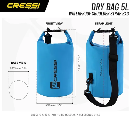 Vista 5 de Cressi Bolsa seca impermeable para actividades deportivas acuáticas Negro