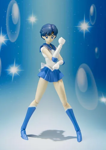 Vista 4 de TAMASHII NATIONS Bandai S.H. Figuarts Sailor Mercury Sailor Moon Figura de acción Sailor Moon - Figura de acción de 6 pulgadas S.H. Serie Figuarts