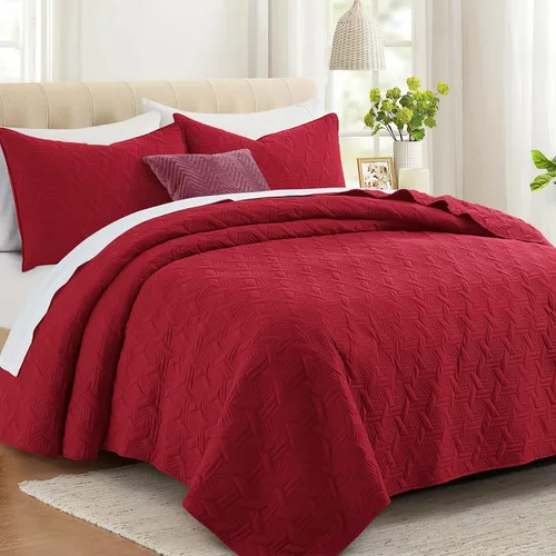 Vista 10 de Lavsiry Juego de ropa de cama acolchada de tamaño individual beige con funda de almohada, colcha ligera de verano, sobrecama, manta acolchada suave