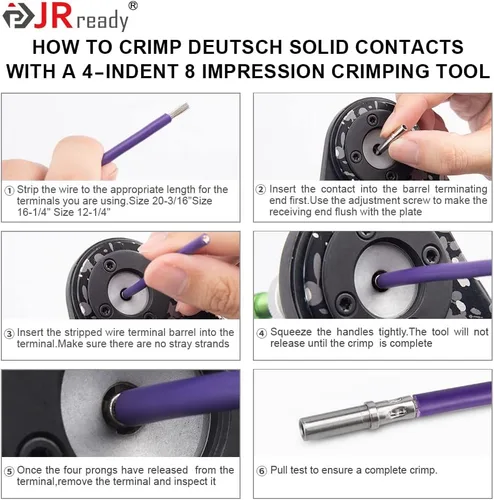 Vista 8 de JRready ST6338 Deutsch DTHD - Kit de conectores de 1 pine, 10 pares de conectores impermeables de un solo pin para aplicaciones pesadas, tamaño 12