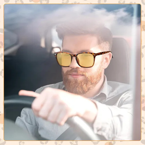 Vista 7 de 4 pares de lentes de conducción de visión nocturna para hombres y mujeres, polarizados, antirreflejos, lentes amarillos, lentes