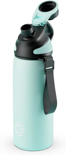 Vista 30 de Fjbottle Botella de agua aislada de acero inoxidable, botellas de agua a prueba de fugas de 32 onzas, vaso reutilizable de hielo, jarra de vacío