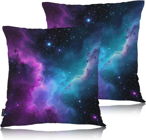 Vista 29 de Swono Juego de 2 fundas de almohada decorativas para el hogar de 18 x 18 pulgadas, diseño abstracto de color negro y amarillo, para sala de estar