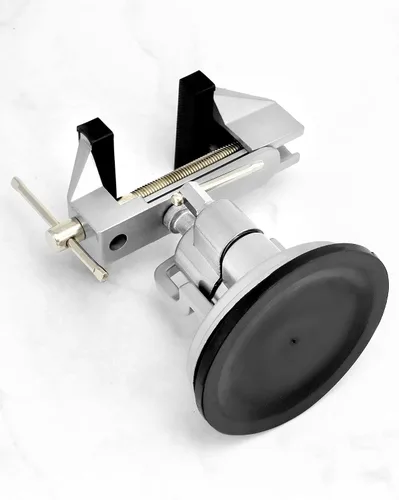 Vista 4 de QWORK Tornillo de base de vacío portátil con rotación multiángulo, tornillo de pivote de 3.15 pulgadas de ancho de mandíbula tornillo de banco