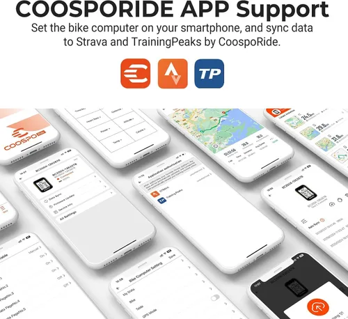 Vista 5 de Computadora de bicicleta COOSPO inalámbrica con GPS, velocímetro de bicicleta con retroiluminación automática, computadora de ciclismo GPS Bluetooth