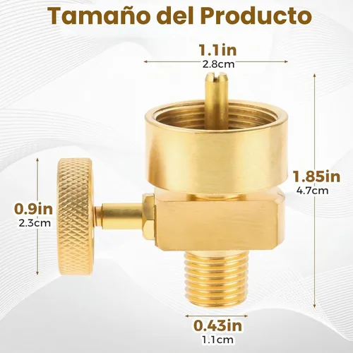 Vista 2 de Adaptador de recarga de tanque de propano de 1 lb para válvula de control