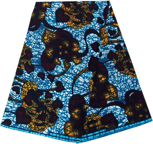 Vista 13 de Tela de algodón africana de impresión de cera Ankara de 6 yardas usada para ropa de fiesta artesanía DIY costura textiles 24FS1605