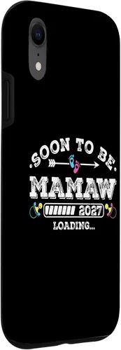 Vista 3 de Soon to Be Mamaw 2027 Loading for Pregnancy Announcement Case for iPhone XR