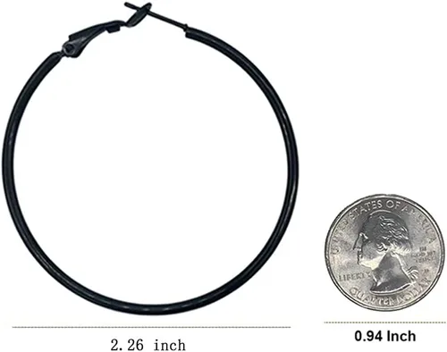 Vista 6 de Juego de 4 pares de aretes de aro grandes para mujeres y niñas, de acero inoxidable 316L, hipoalergénicos, chapados en plata, chapados en oro de 14