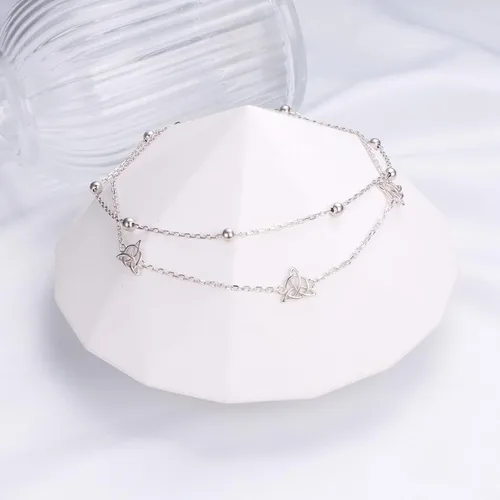 Vista 3 de ALPHM - Tobillera para de plata esterlina ajustable para mujer