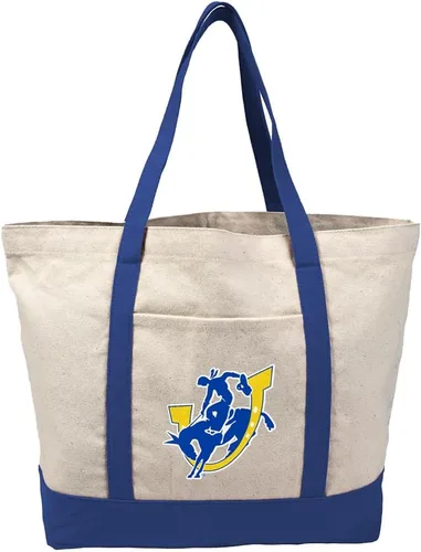 Vista 19 de Campus Lab Bolsa de lona con logotipo primario colegiado con bolsillo externo, bolsa de hombro reutilizable para ir de compras, playa Águilas A&m