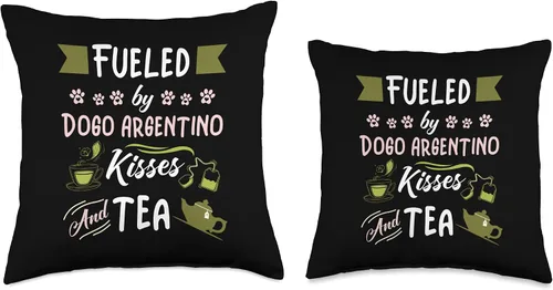 Vista 3 de Dogo Argentino Mom Tea Lover Throw Pillow