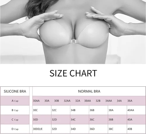 Vista 6 de KISWON Push Up Sticky Adhesive Bra Pasties Nipple Covers Invisible Backless Strapless Bra for Women