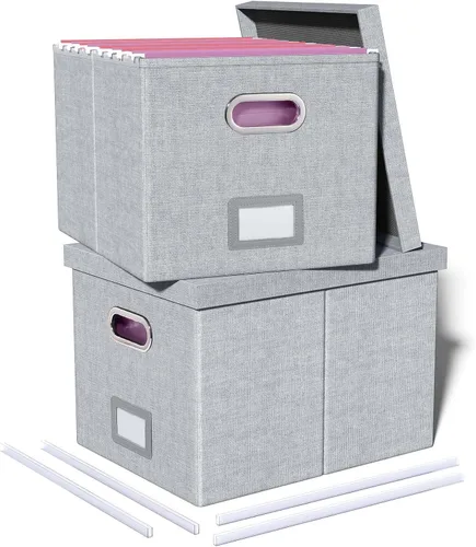 Vista 16 de Oterri Organizador de Archivos, Caja de Archivos, Gabinete de Archivos para Almacenamiento de Carpetas de Archivos Tamaño Carta, Organizador
