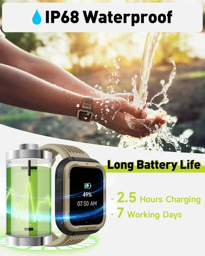 Vista 8 de VRPEFIT Reloj inteligente para hombres y mujeres (respuesta/hacer llamadas), Alexa integrado, rastreador de fitness de 1.8 pulgadas con 100 modos