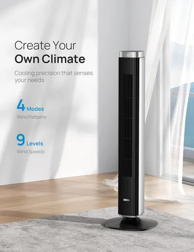 Vista 3 de Dreo Ventilador de torre Pilot Pro de 42 pulgadas con control remoto (DR-HTF005) Ventilador de torre para dormitorio, ventilador de piso silencioso