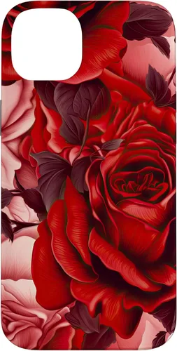Vista 15 de Acuarela Rosa Rojo Rosas Patrón Caso para iPhone 17