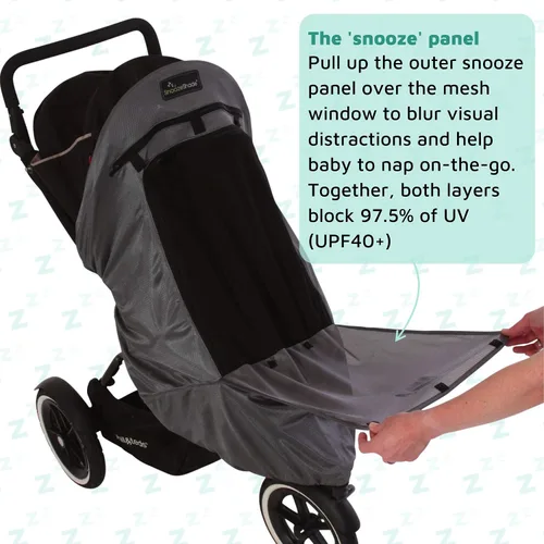 Vista 3 de Funda solar para cochecito (19.7 ft+), parasol UV y sombra para dormir para cochecitos de bebé y pantalones deportivos Ajuste universal para 3 y 4