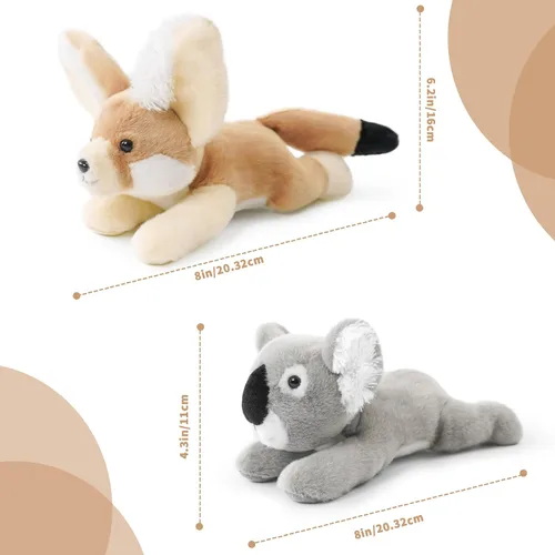 Vista 2 de Animal de peluche realista de 8 pulgadas para niños, con postura acostada, peluche para niños y niñas, adultos, cumpleaños, abrazo, enseñanza