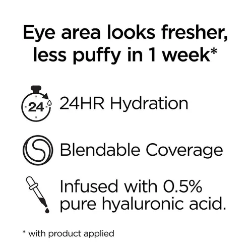 Vista 3 de L’Oréal Paris True Match Crema de Ojos en un Corrector, 0.5% de ácido hialurónico, Oscuro C7-8, 0.4 fl. oz.