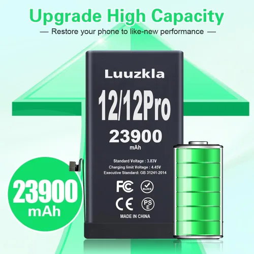 Vista 2 de Nueva batería de 23900 mAh compatible con iPhone 12/12 Pro, batería de repuesto de gran capacidad compatible con iPhone 12/12 Pro, con kits