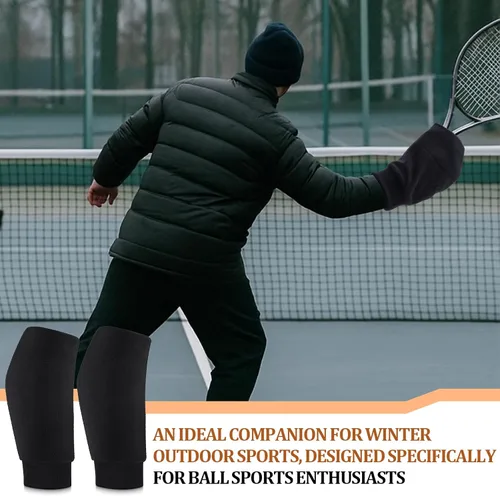 Vista 6 de 1 par de guantes de raqueta para pickleball y raquetball en climas fríos, cálidos y ultra transpirables, puños de punto elásticos para mujeres