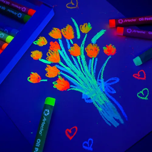 Vista 6 de Artecho Neon Oil Pastels Set of 12 Colors (8 x 60 mm)