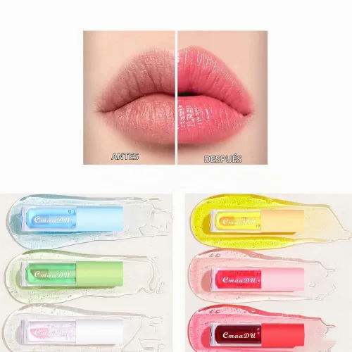 Vista 3 de Mysense Juego de 6 brillos de labios para adolescentes, paquete de brillo labial que cambia de color con sabor, juego de brillo de labios brillante