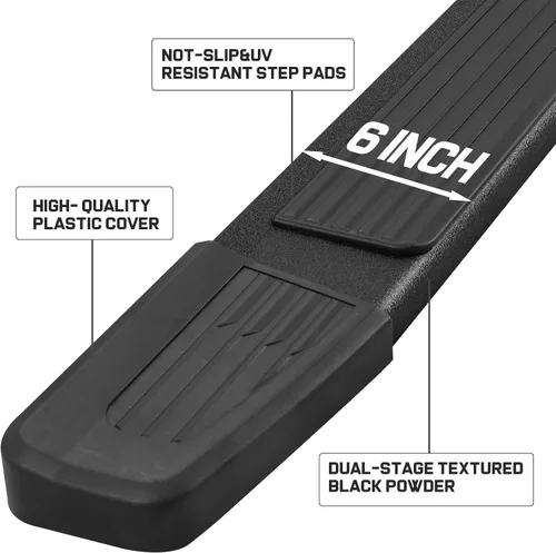 Vista 5 de COMNOVA - Estribos de 6 pulgadas compatibles con Ford F150 Crew Cab 2004-2014 (4 puertas de tamaño completo). Estribos F150 Crew Cab, barras de Negro