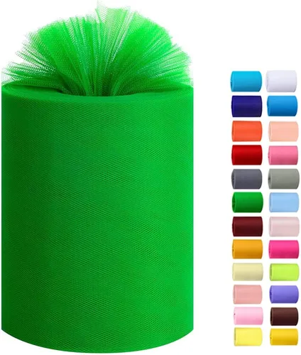 Vista 22 de Rollos de tul de 6 pulgadas por 100 yardas (300 pies) de tela de carrete de tul para bricolaje, faldas tutú, bodas, baby shower, manualidades