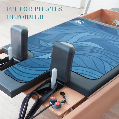 Vista 5 de Pilates Reformer - Tapete para máquina reformador, antideslizante, ligero, plegable, lavable, para gimnasio, fitness, color azul