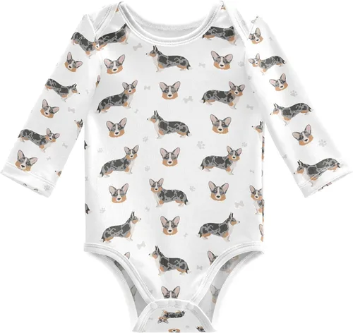 Vista 7 de vvfelixl Body de bebé negro Pug blanco manga larga algodón ropa de bebé para niños niñas 0-24 meses Multi1