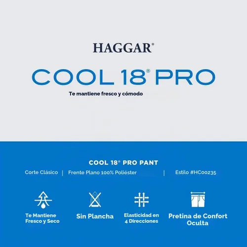 Vista 6 de Haggar Men's Cool 18 Pro Classic Fit Flat Front Pant-Regular and Big & Tall Sizes