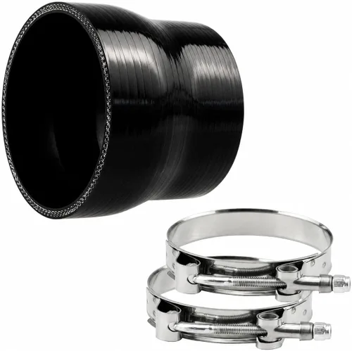 Vista 6 de Ucreative Acoplador recto de manguera de silicona ID 2.0" a 2.5" (51mm a 63mm) de 4 capas con abrazaderas de perno en T 4 capas, 0.197 in