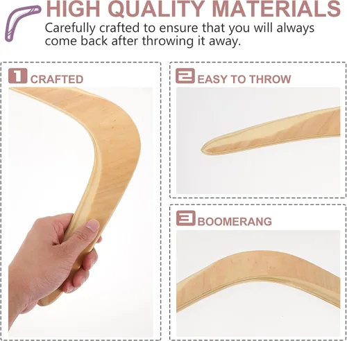 Vista 5 de Gatuida Boomerang para niños y adultos: lanzar boomerangs en forma de V, hecho a mano, artesanía, juguete de madera, captura rápida para mujeres