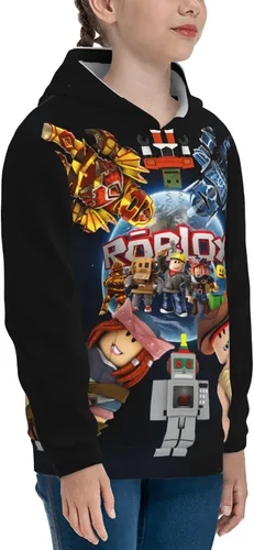 Vista 4 de ETHORY Sudadera con capucha unisex para niños, diseño de dibujos animados, con bolsillos