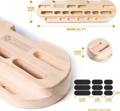 Vista 2 de POWER GUIDANCE Tabla de Agarre de Escalada en Roca, Fortalecedor de Manos de Madera, Ejercitador de Antebrazo para Escaladores y Atletas