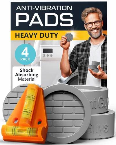 Vista 7 de Silent Guys Almohadillas antivibración resistentes para lavadora – Paquete de 4 almohadillas de vibración para lavadora, alfombrilla antivibración