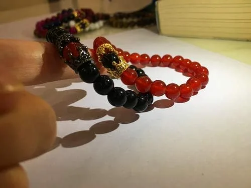 Vista 4 de LIDU Pulsera de amor de tamaño King y Queen Teir Friendship de 0315in Cristal Piedras semipreciosas