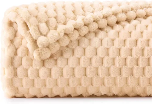 Vista 104 de BEDELITE Manta de forro polar para sofá y cama, manta decorativa de jacquard 3D de almendra, súper suave y acogedora, manta mullida cálida adecuada