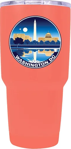 Vista 10 de Washington, D.C. Souvenir - Vaso aislado de acero inoxidable, 24 onzas, color negro, A