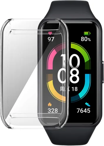 Vista 5 de Senter - Funda para Huawei Honor Band 7, TPU suave y protector de pantalla integrado para Huawei Honor Band 7 Smart Watch
