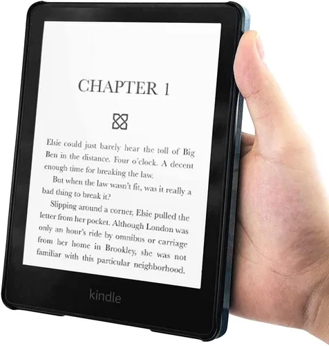 Vista 5 de Funda para Kindle Paperwhite (6.8", 11.ª generación, versión 2021) con correa de mano, funda inteligente rígida de PC con función de encendido