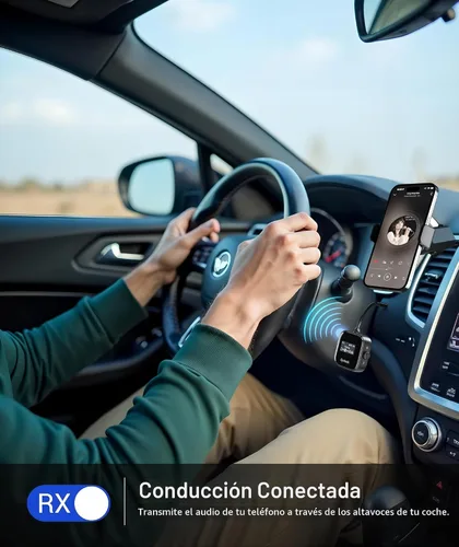 Vista 4 de Syntech Transmisor Bluetooth de avión 5.4 para 2 auriculares, pantalla HD Negro